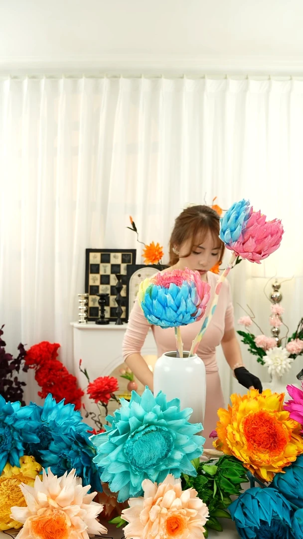 永生花   霸王花两 个头 【浅彩虹】A054