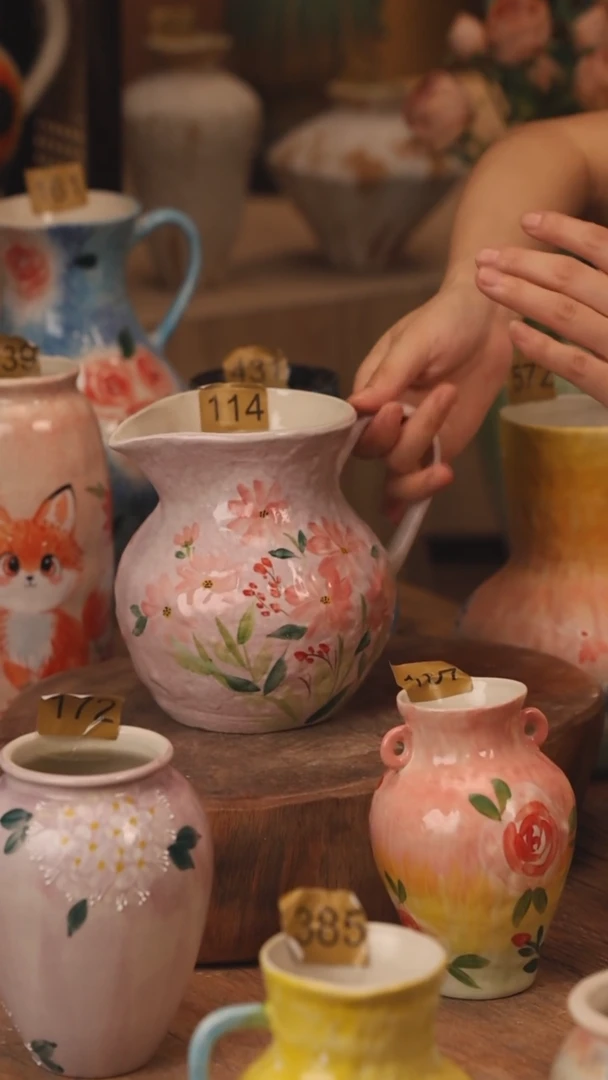 陶瓷114景德镇设计师手作花器摆件侘寂风