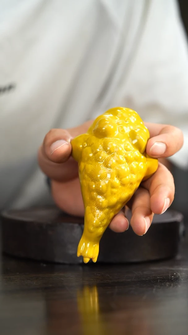 4柴房陶瓷柴烧金蟾茶宠摆件