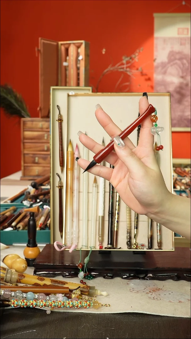 225号闪孤品高货毛笔链接 清水试笔 蘸墨不退