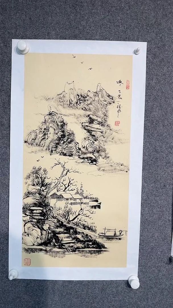 国画黄德中老师两平