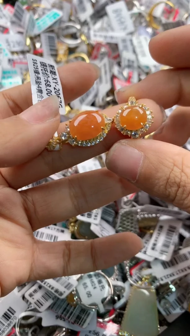 银S925镶嵌戒指翡翠10    5