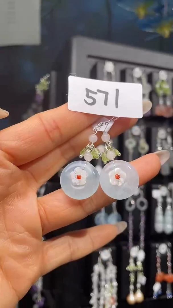 银S925镶嵌耳饰紫晶喜欢拍