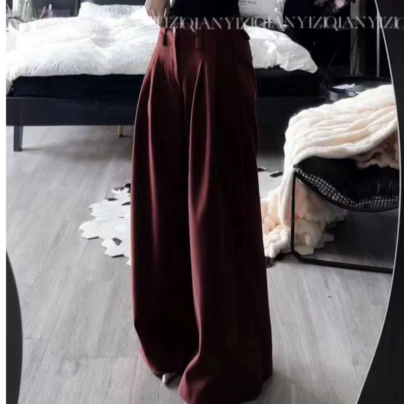 千亿保暖毛呢阔腿裤