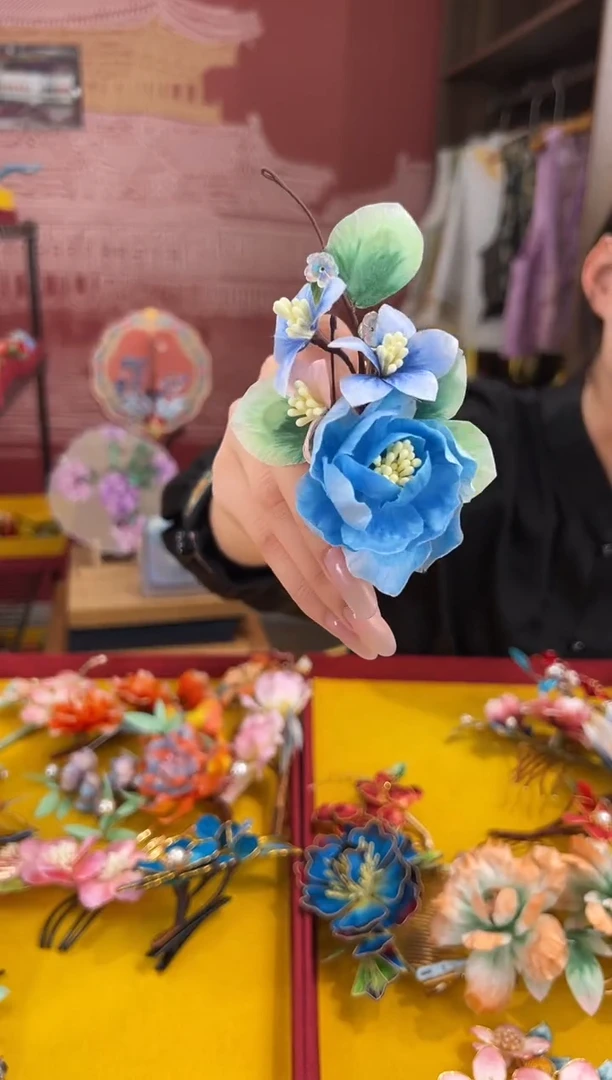 【闪购商品】刺绣非遗绒花（发饰）