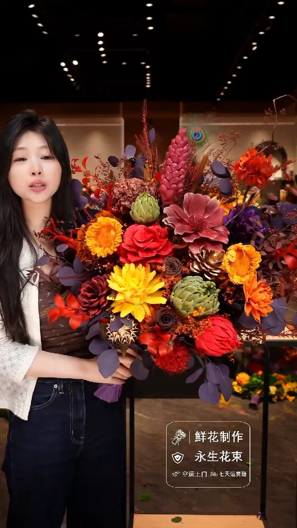 手工艺品琉璃手工花器花束空运包邮送货上门-以图片为准