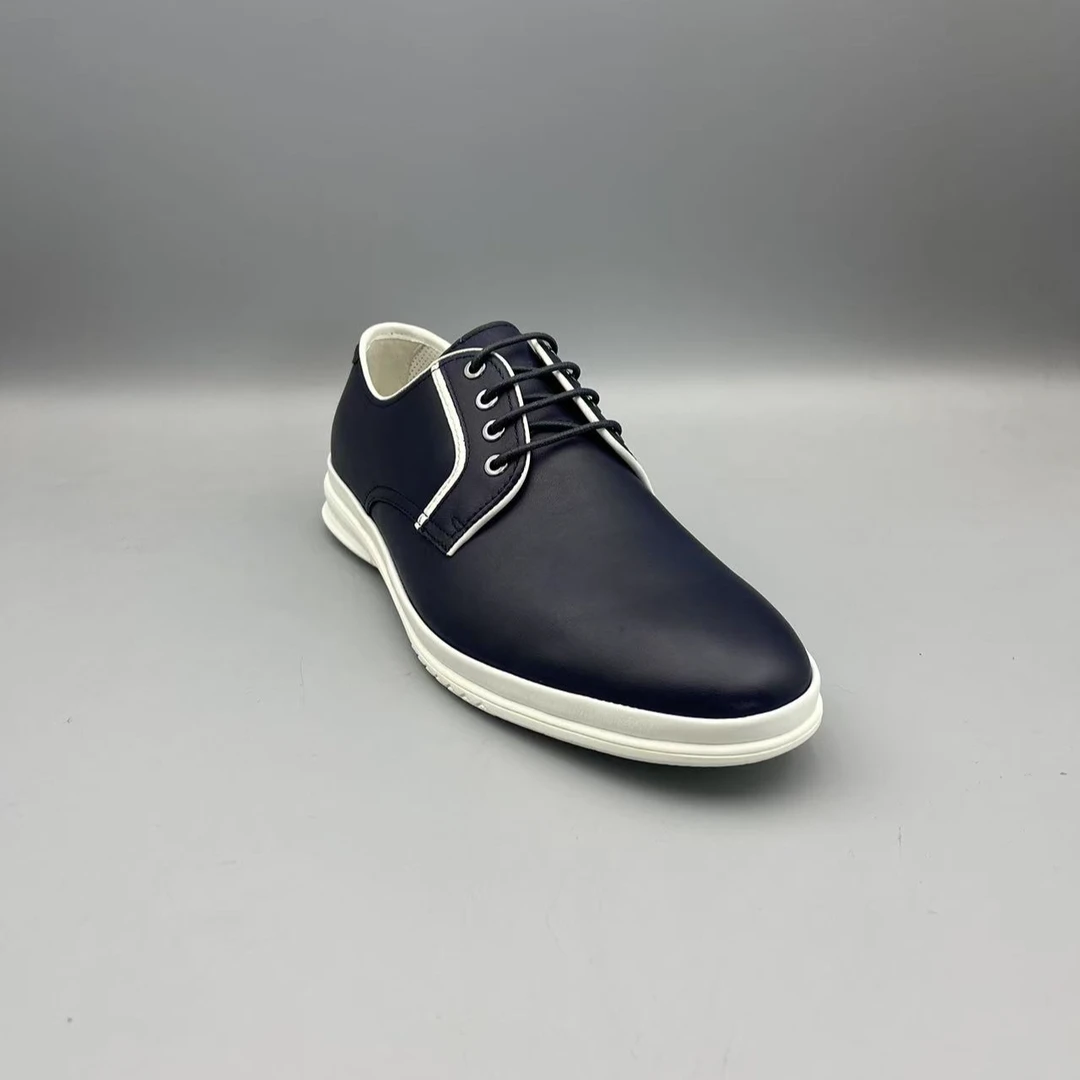 新款轻质厚底系带男士皮鞋休闲鞋C658