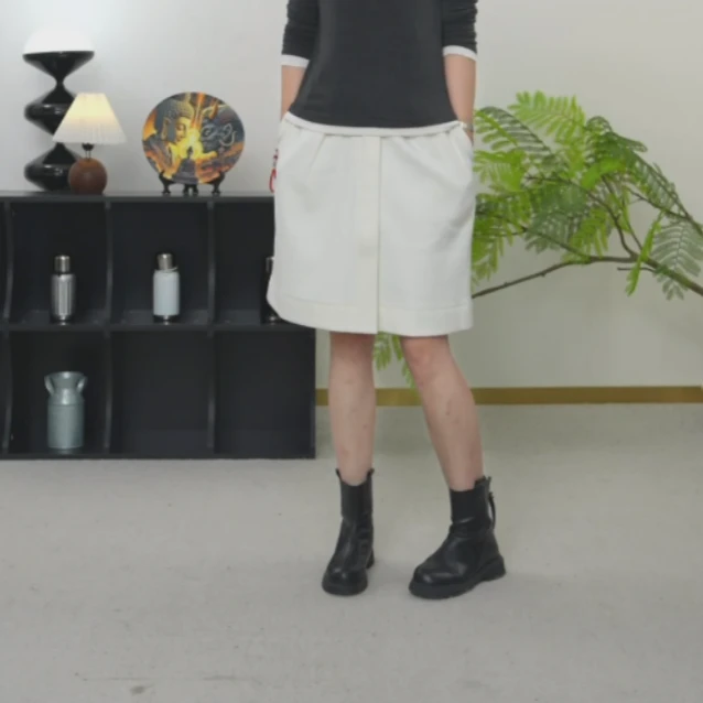 【U.M】澳门半岛肌理感针织设计款中高腰简约半身裙