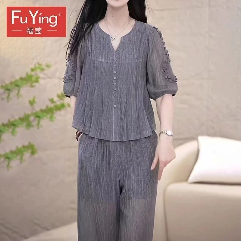 夏季新款时尚遮肉衬衣显瘦气质民族风妈妈装小衫防晒洋气衬衫上衣