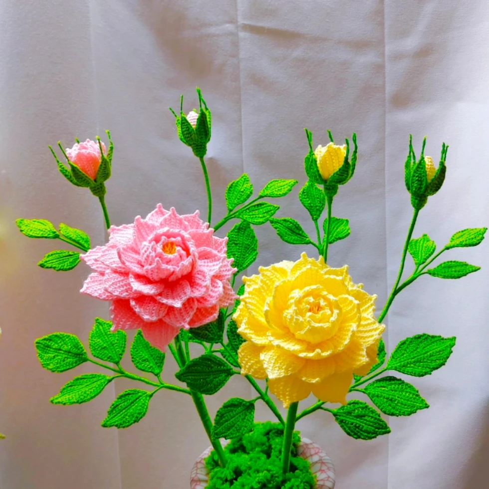 十字绣线各种钩花9（苹果端）