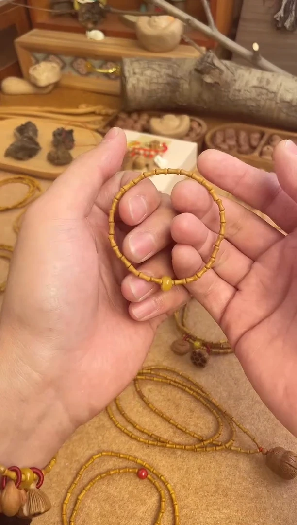 竹节手串一物一拍加黄水晶拍跑环单圈