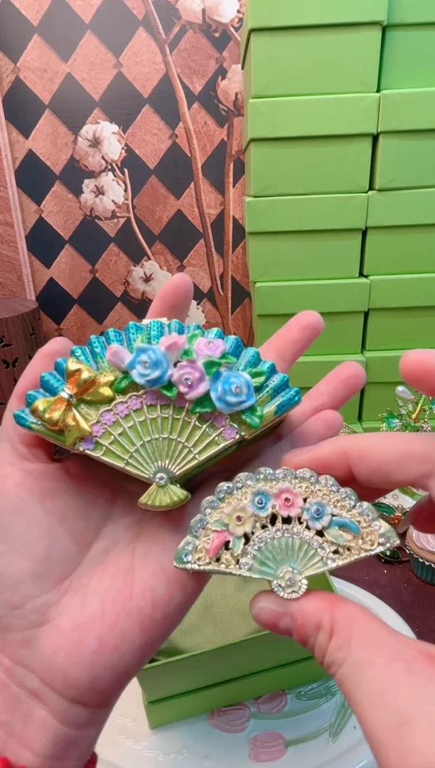 锌合金珐琅彩首饰盒摆件默认微瑕不退不换～