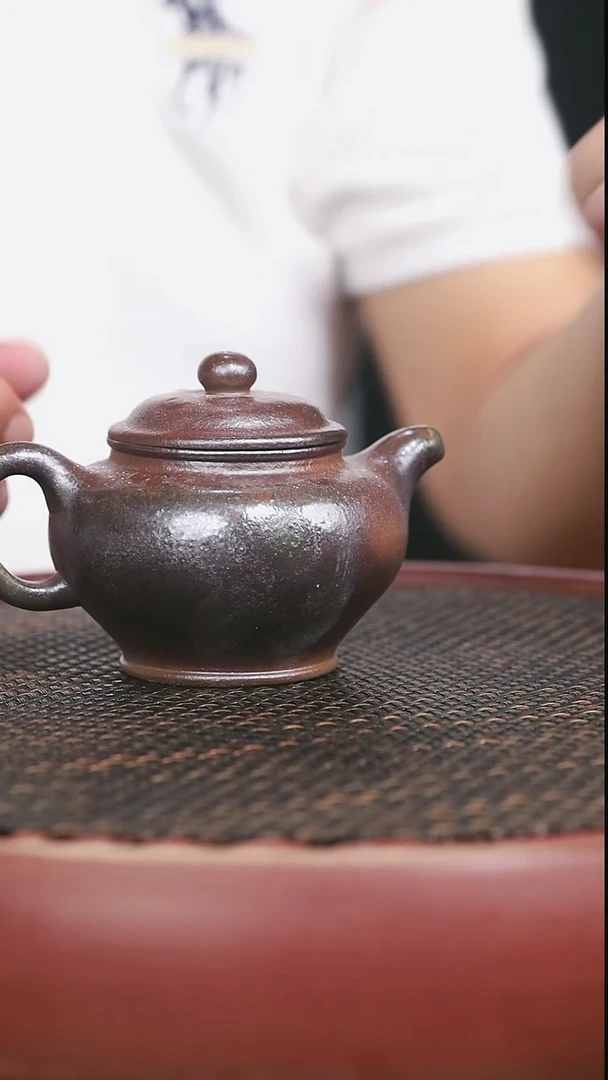 茶壶紫砂23号柴烧天青掇只200CC微瑕