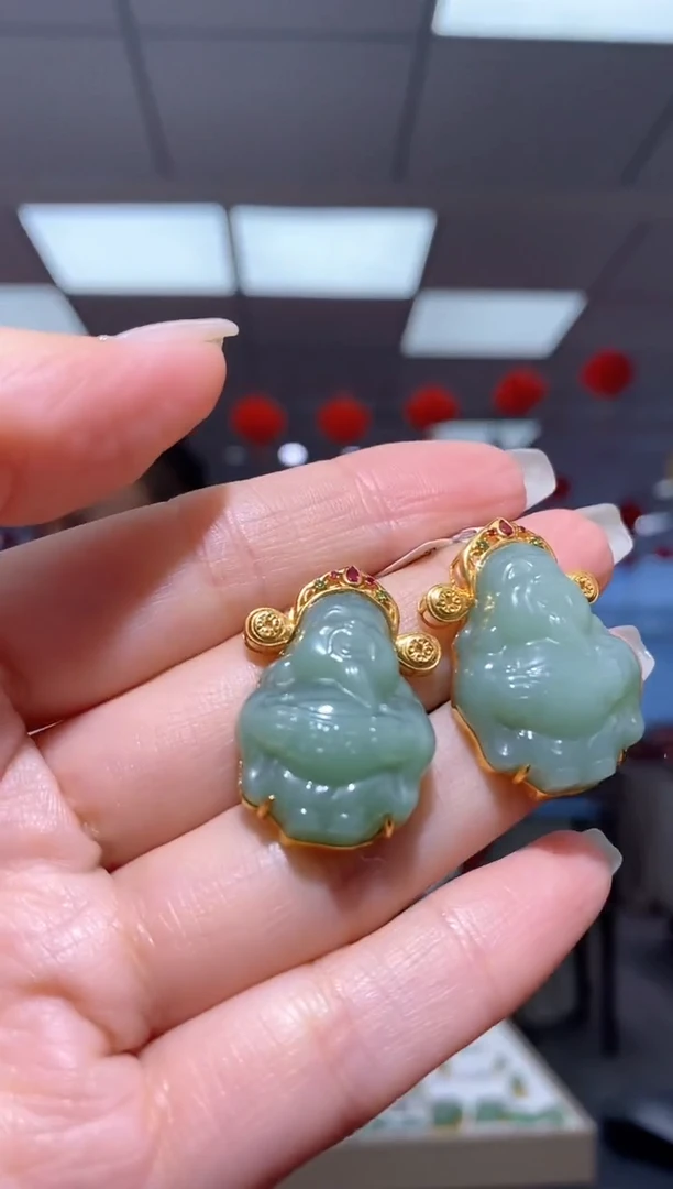 【闪购商品】和田玉吊坠未镶嵌财神吊坠/多样性发一件