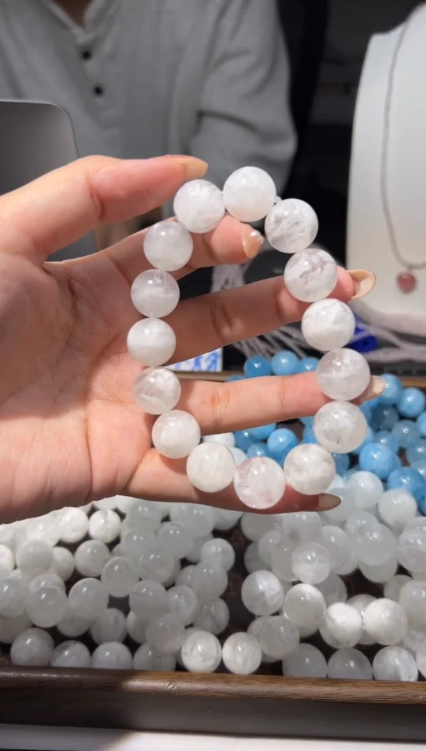 未镶嵌手链水晶15mm天然雪花幽灵手串