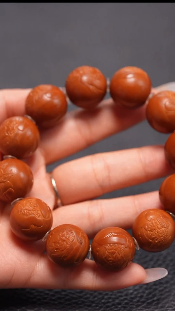 橄榄核手串1.9+正圆钟馗