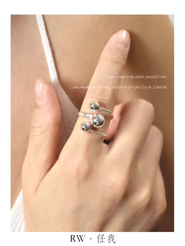925银戒指 RW任我 925银行星戒指甜美个性淡人风潮流百搭款银戒