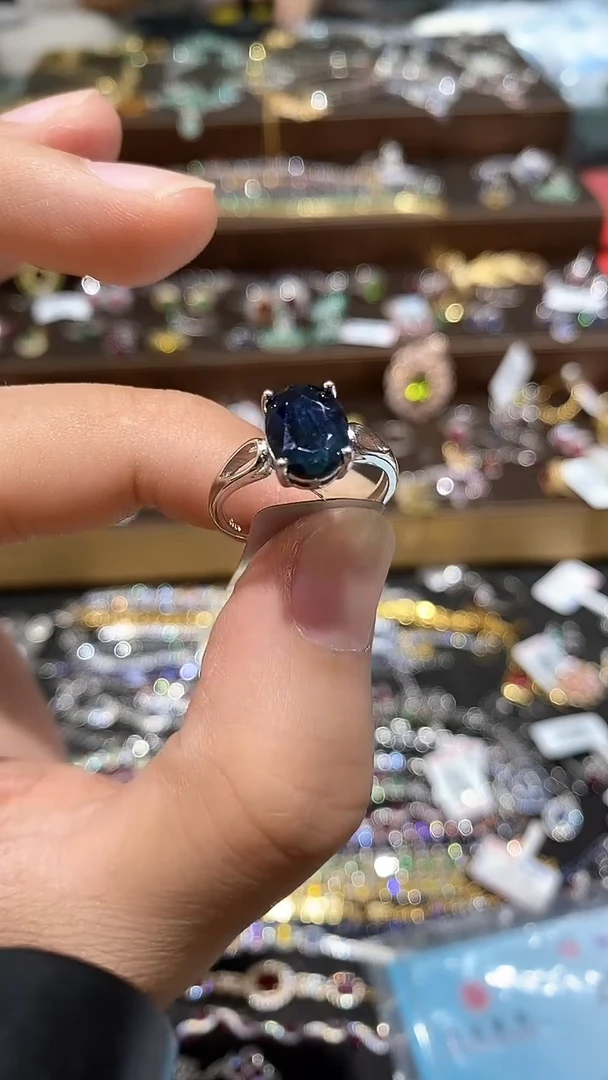 【闪购商品】蓝宝石戒指银S925镶嵌戒指