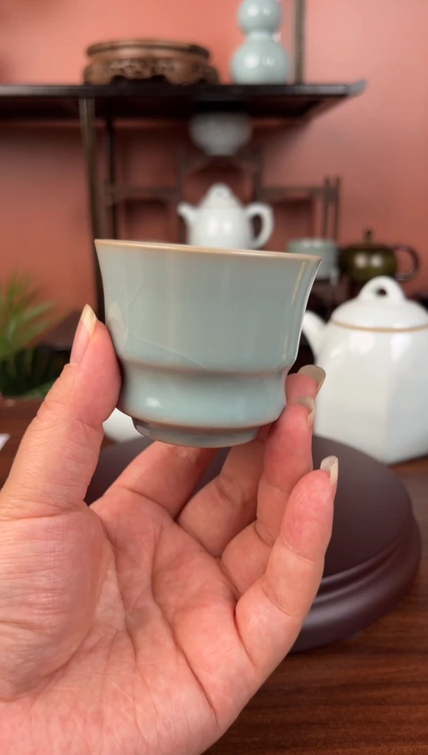 原产地原釉汝瓷杯子