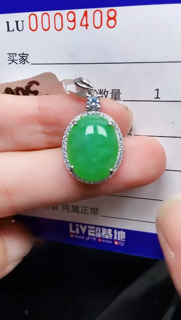 翡翠银S925镶嵌颈饰9408