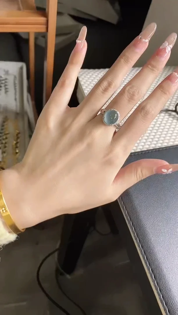 【闪购商品】翡翠戒指银S925镶嵌51151