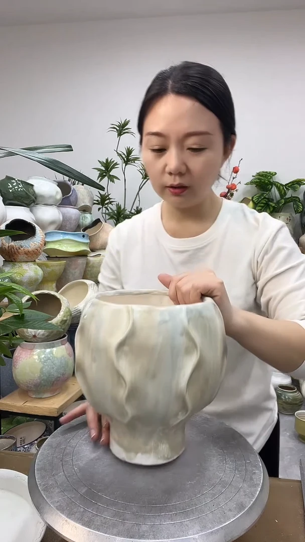 9.6陶瓷花盆直播链接高. 20     口15