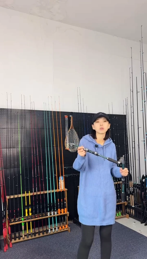 2.1m碳素伶俐虫绿色2.1米直柄（瑕疵尾货竿，没有售后，介意勿拍）