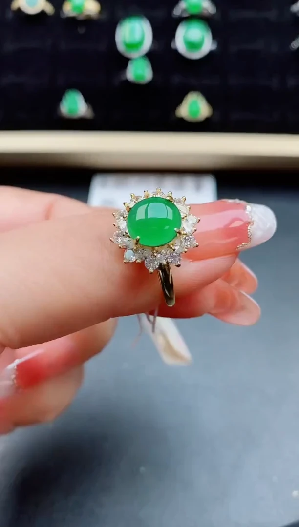 【闪购商品】翡翠戒指银S925镶嵌058080