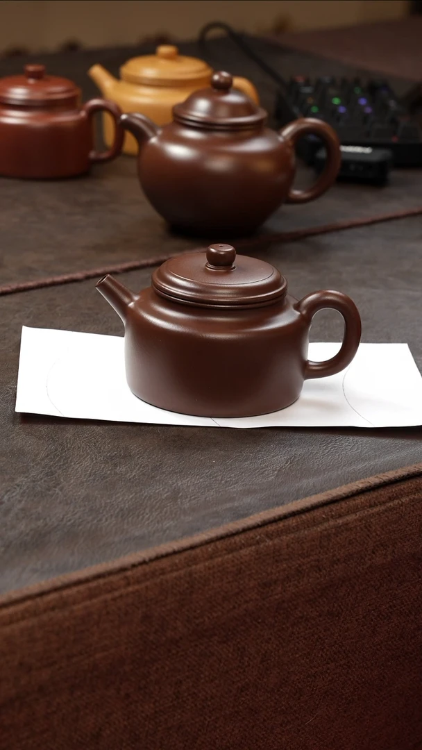 茶壶紫砂壶·16老紫泥德钟200cc