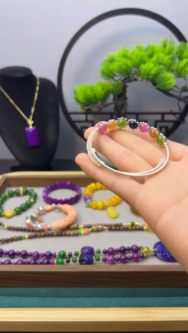 【闪购商品】碧玺手链银S925镶嵌S202