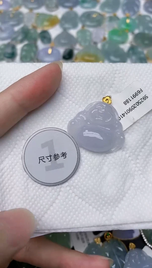 翡翠18K金镶嵌颈饰天然A货翡翠