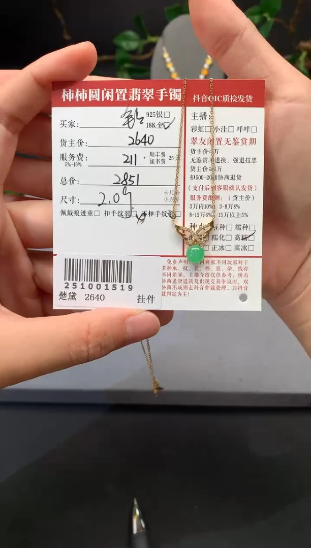 颈饰18K金镶嵌翡翠姐姐251001519