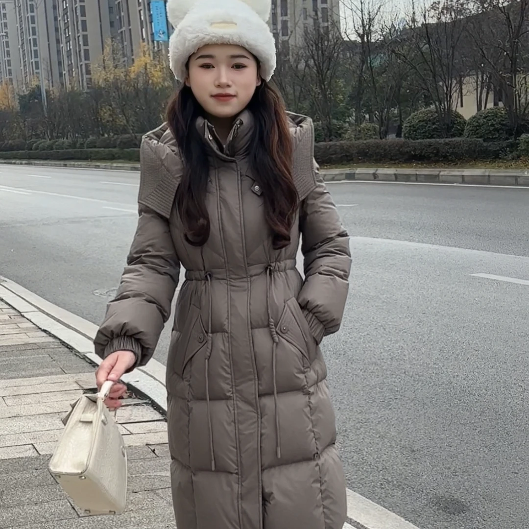 【时光画布06】果果小个子专属90白鸭绒感收腰显瘦中长款加厚外套