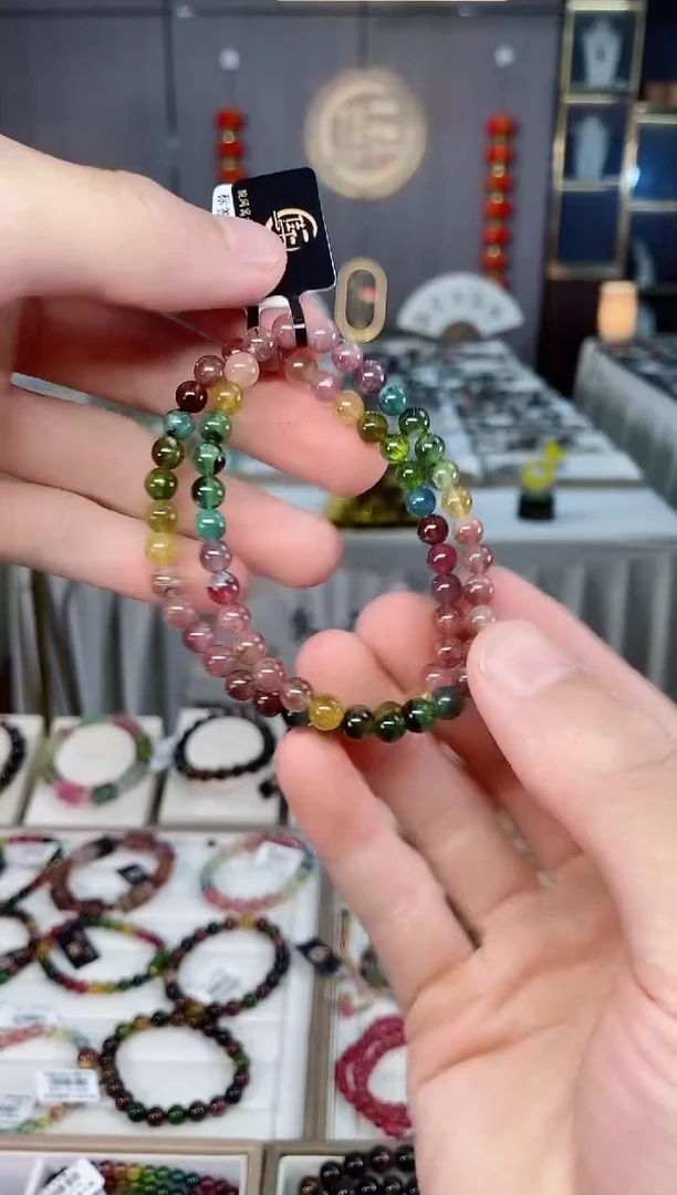 未镶嵌老矿碧玺单圈手串5mm+碧玺hon多样性发货一条