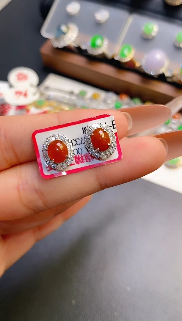 银S925镶嵌戒指翡翠天然