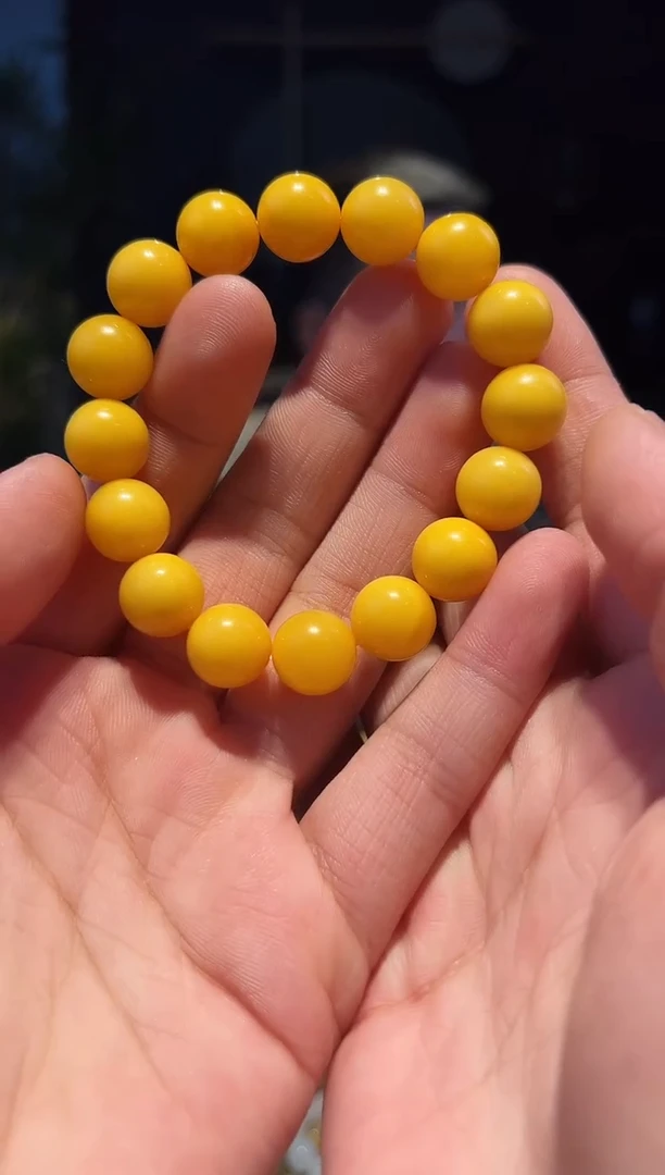 【闪购商品】蜜蜡手串未镶嵌12+（鸡油黄）