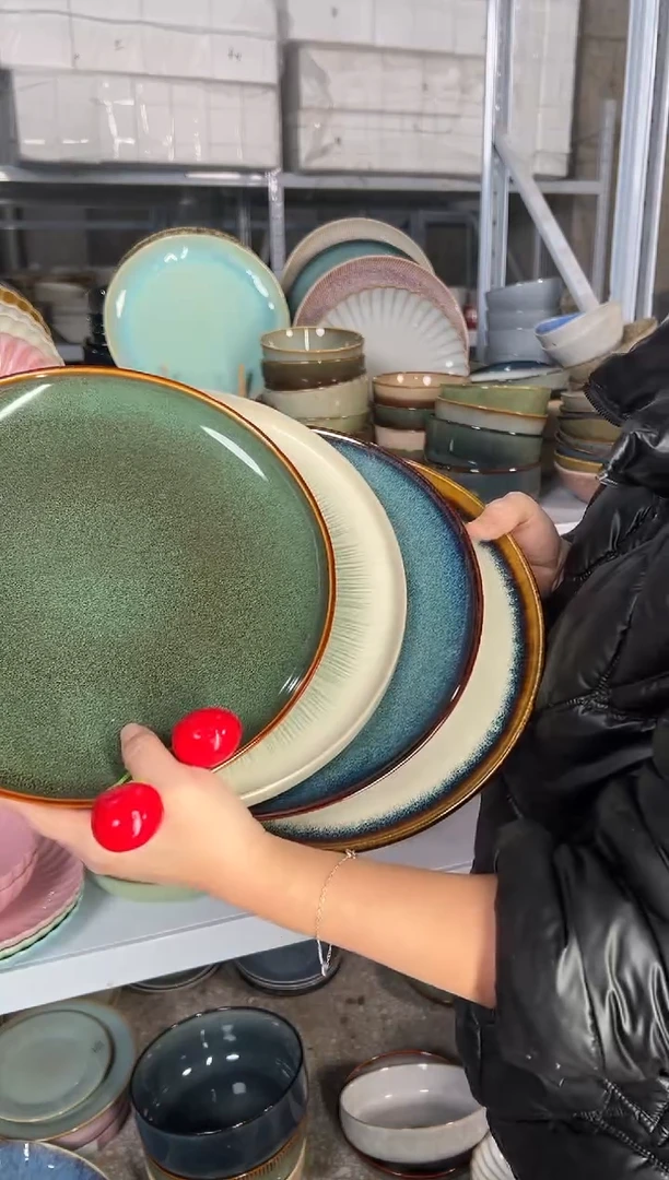 陶瓷外贸尾货瑕疵满20包邮X4大盘10.5英寸