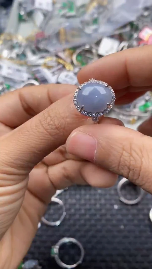 银S925镶嵌戒指翡翠555     8