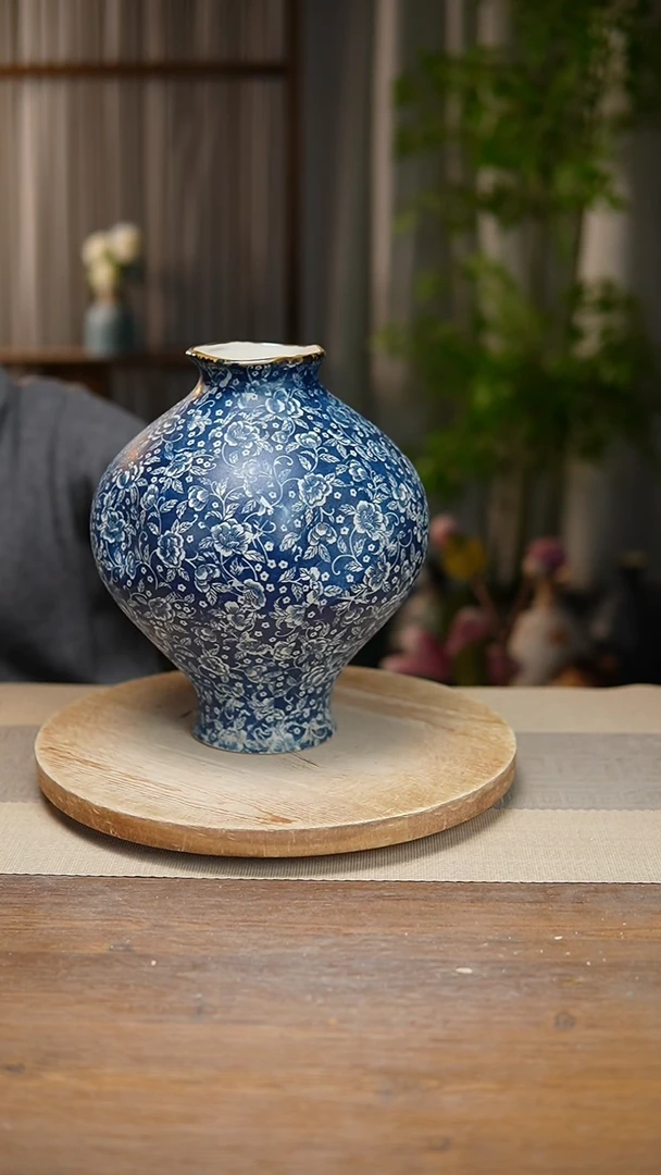 【闪购商品】陶瓷 花器青花瓷芙蓉花灯笼