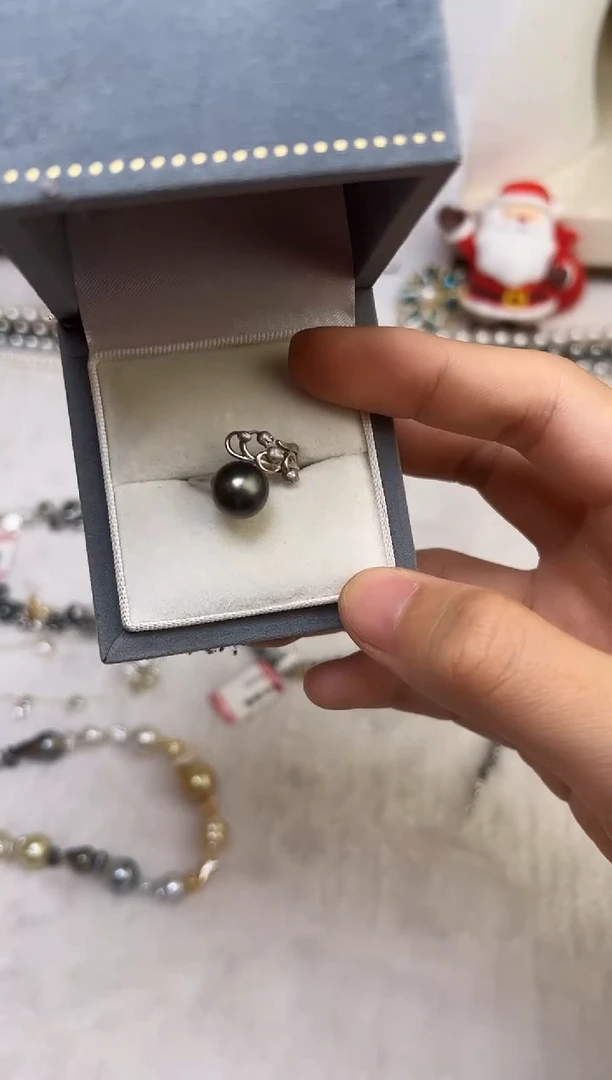 银S925镶嵌戒指海水珍珠珍珠