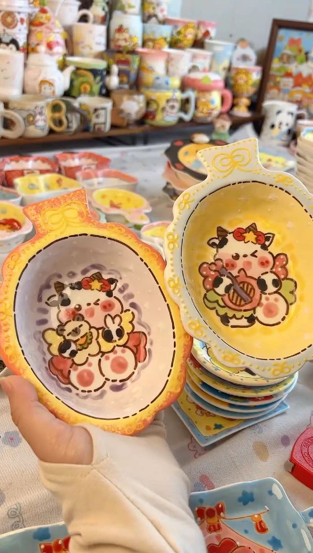 摆件陶是****呀景德镇陶瓷手绘微瑕