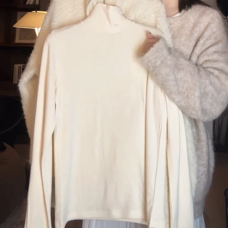 2025秋冬新款柔软亲肤半高领修身纯色T恤打底衫LK2508201