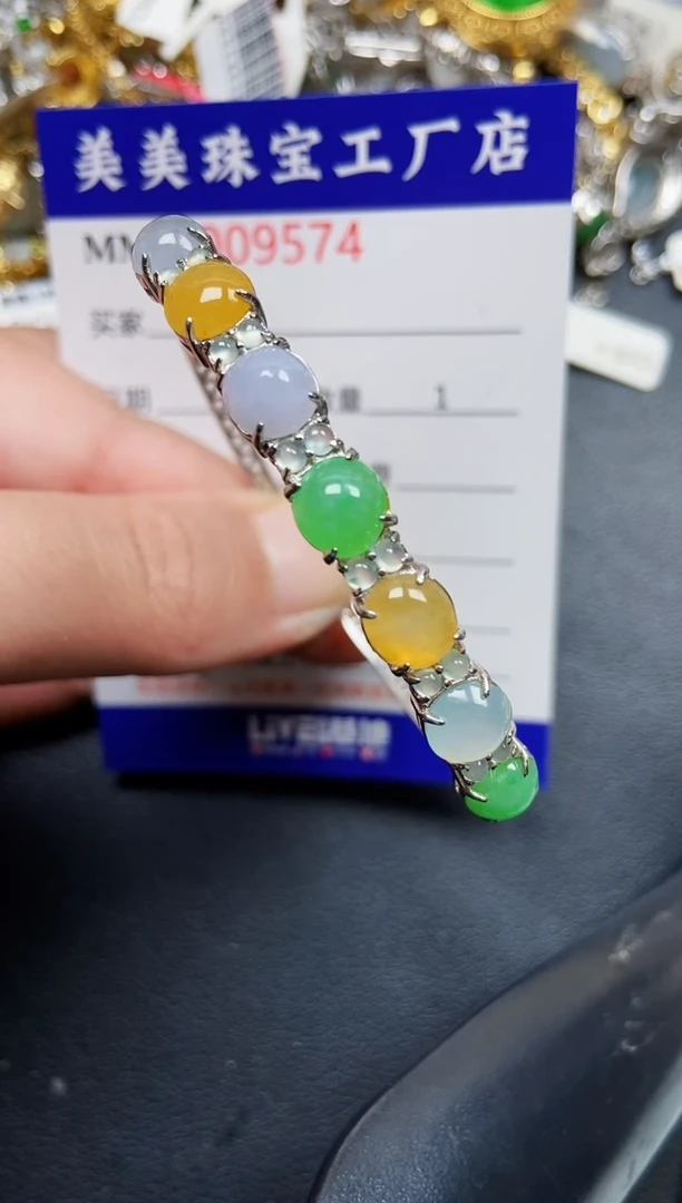 翡翠银S925镶嵌颈饰9574