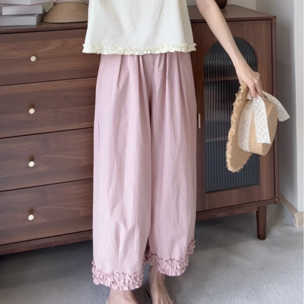 可可【含苞待放】2025夏季新款薄款休闲裤香蕉裤韩系百搭棉九分裤