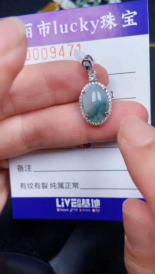 翡翠银S925镶嵌颈饰9471