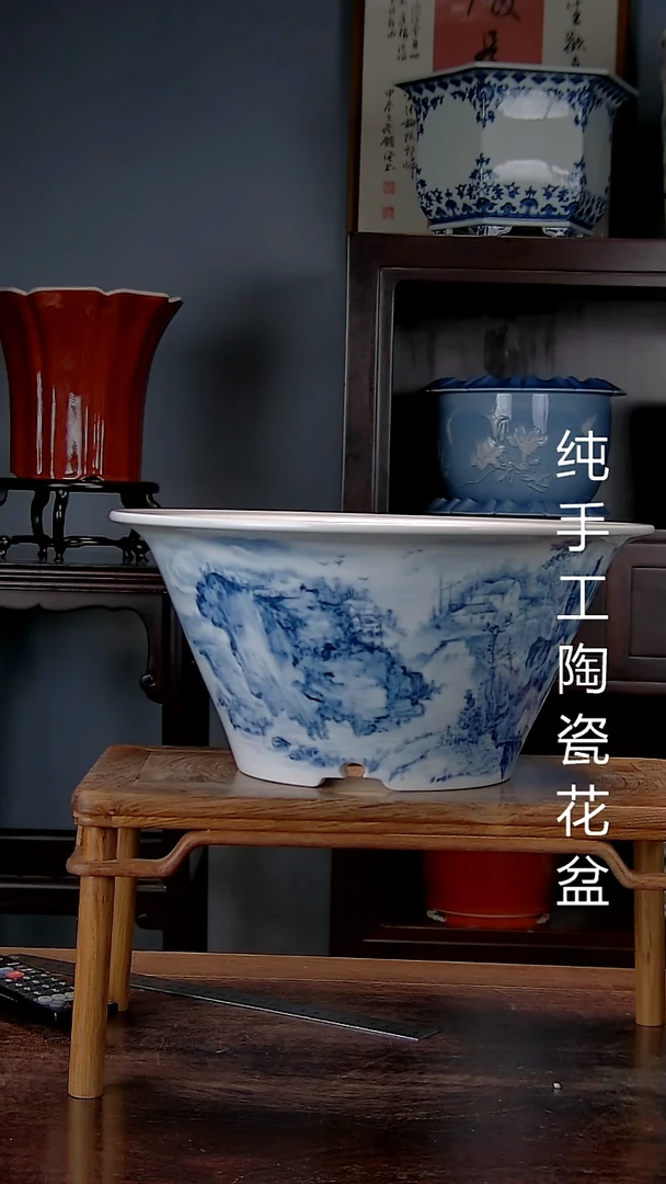 景德镇手工陶瓷花盆