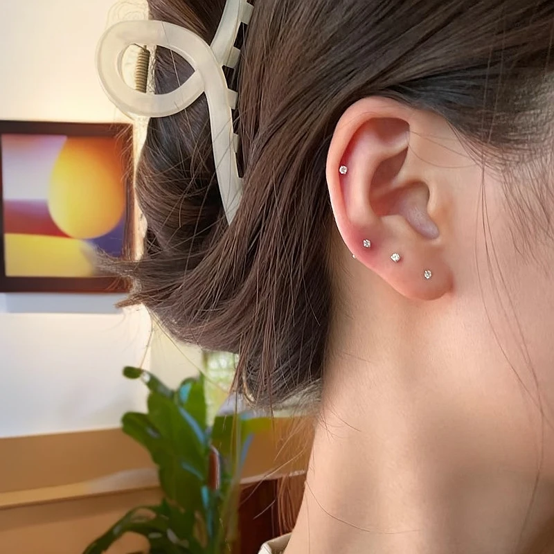 足银耳饰 S999纯银迷你小耳钉