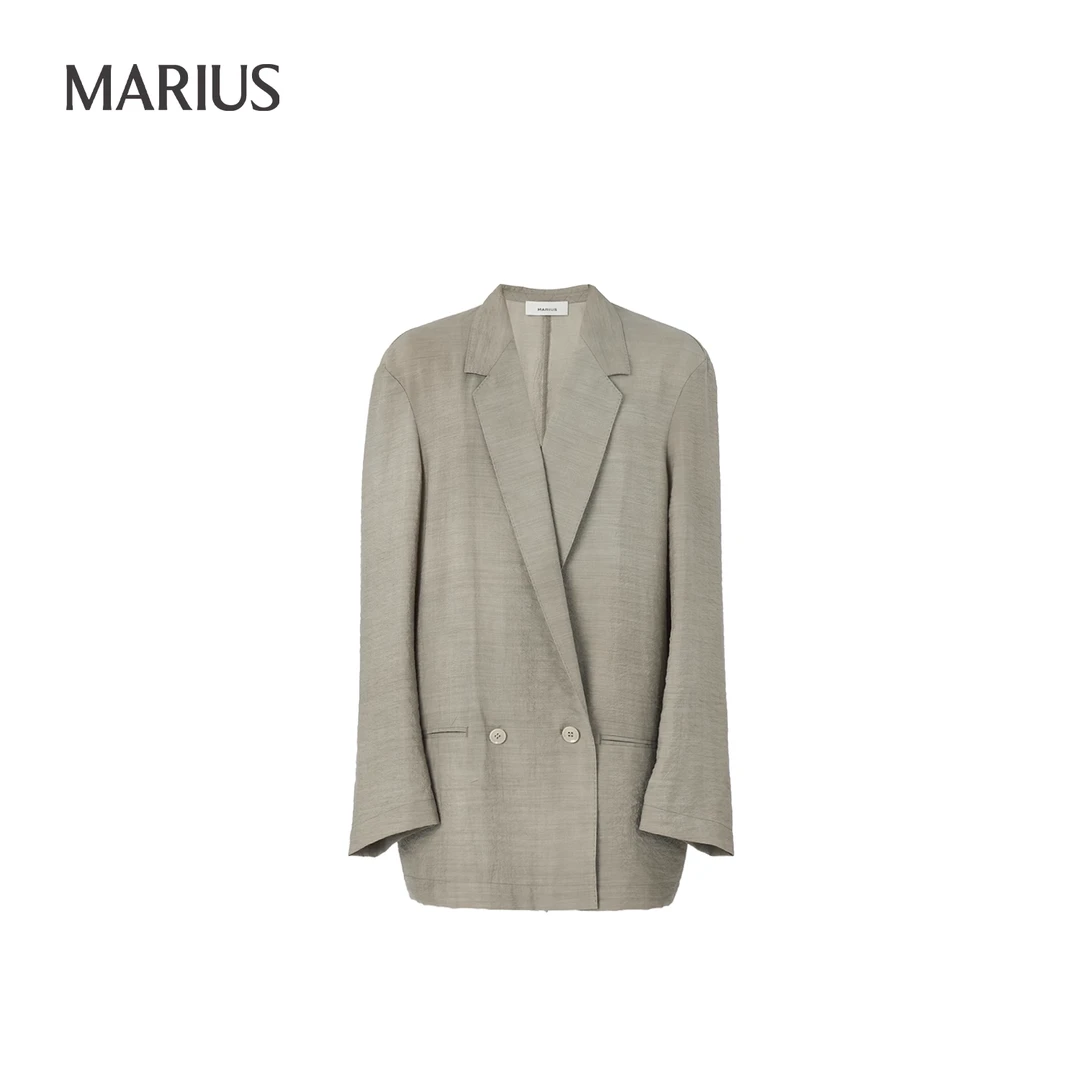 MARIUS"干丝西装"印花休闲西装松紧腰系带裤套装时尚夏季