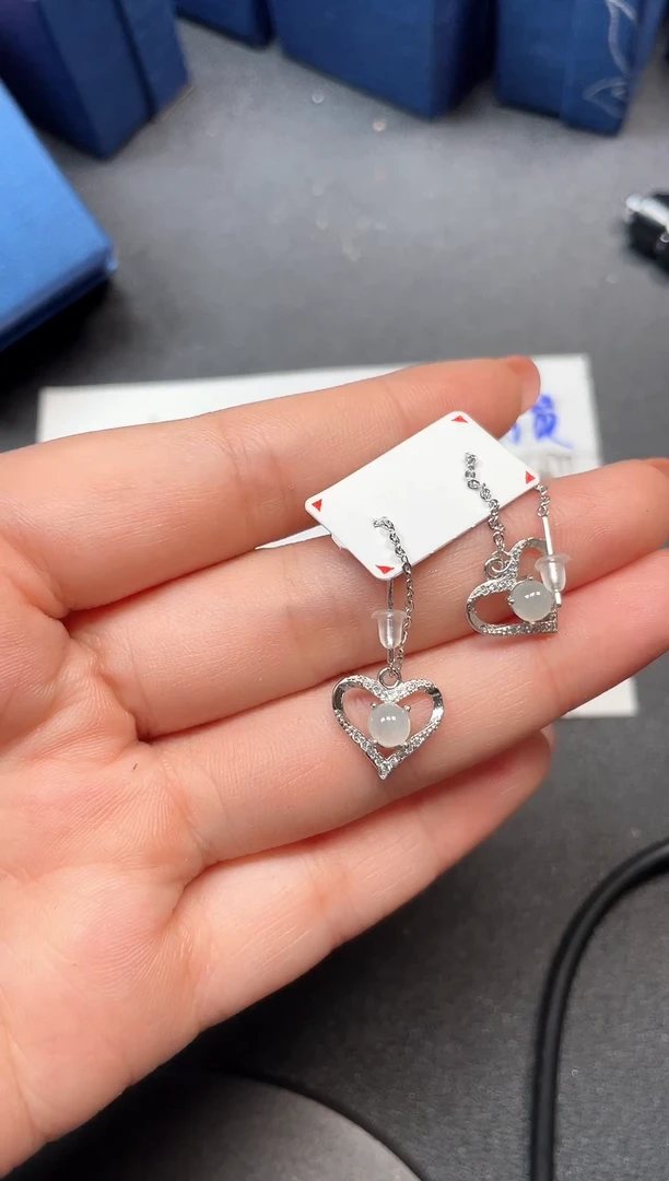 翡翠未镶嵌耳饰天然A货翡翠耳线101