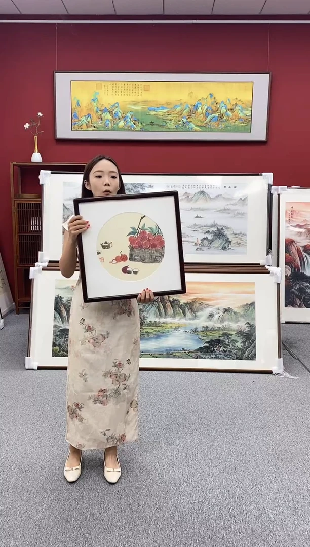 国画手绘 斗方 48*48